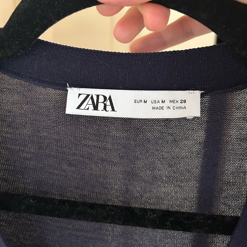 Zara Women BUTTONED KNIT CARDIGAN Navy blue REF 2893/143 in M - Picture 5 of 8